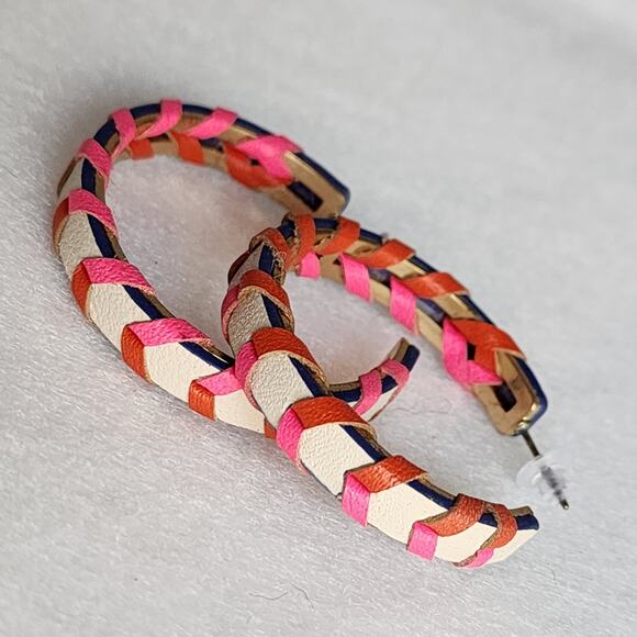 Retro Chevron Hoop Earrings - Picture 1 of 5